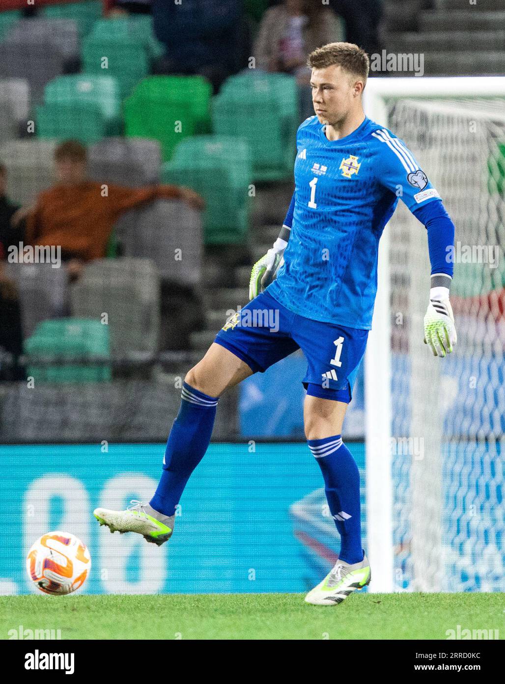 Il portiere dell'Irlanda del Nord Bailey Peacock-Farrell durante la partita del gruppo H di qualificazione a Euro 2024 allo Stozice Stadium di Lubiana. Data foto: Giovedì 7 settembre 2023. Foto Stock