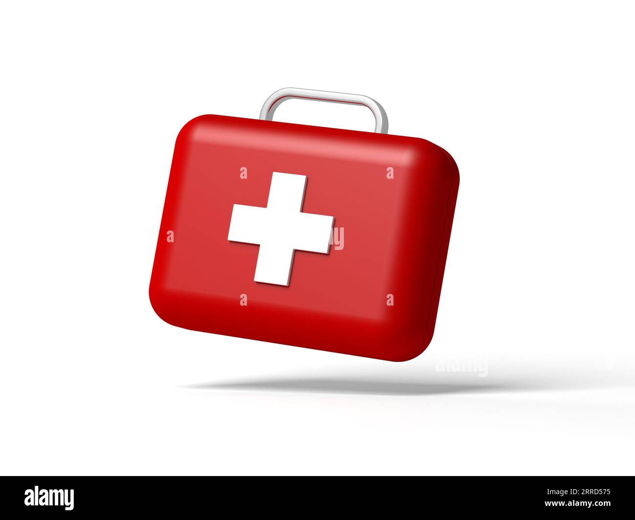 Kit di pronto soccorso isolato su sfondo bianco. illustrazione 3d. Foto Stock
