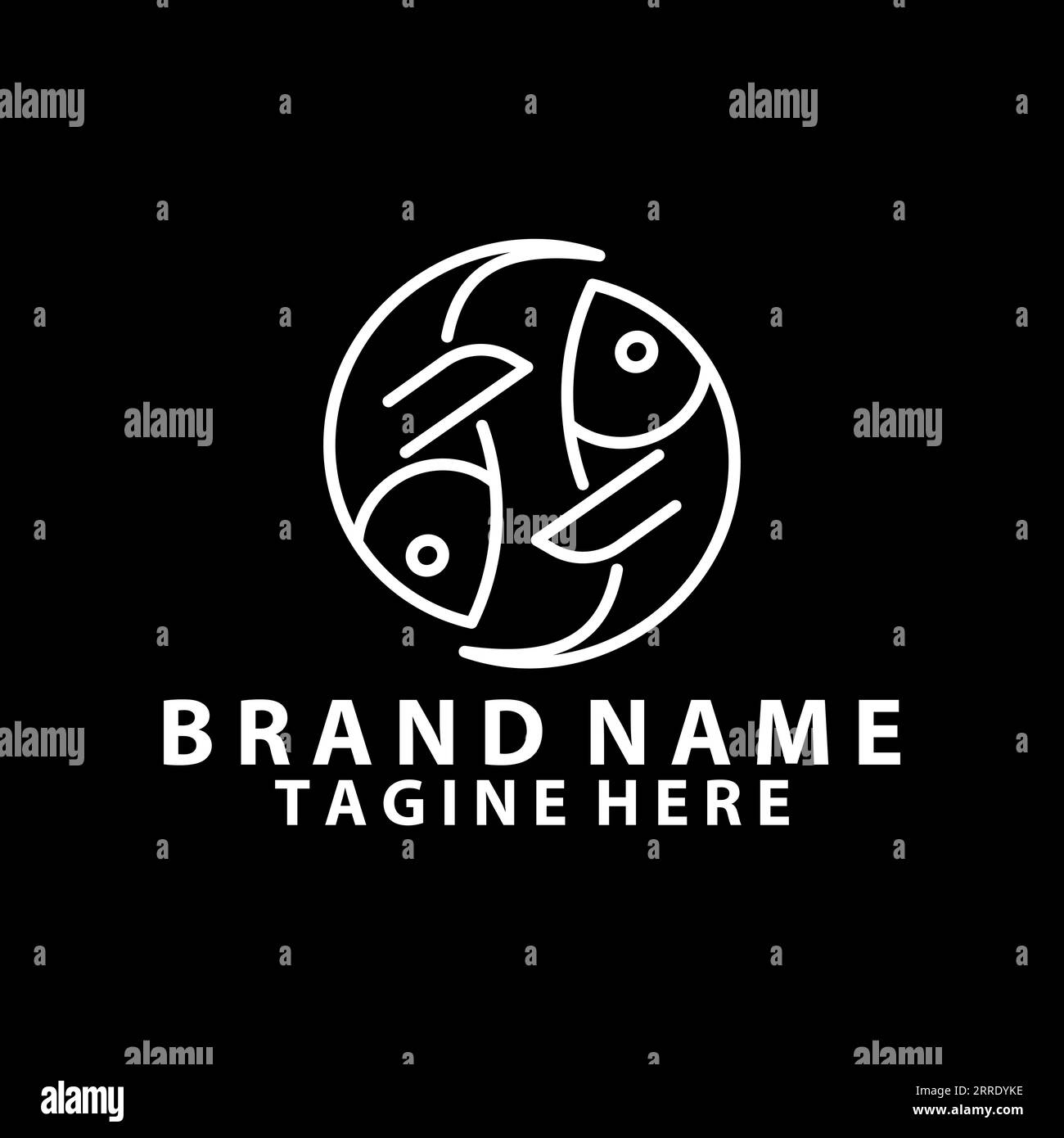 lettera s astratta con vettore di design del logo fish Illustrazione Vettoriale