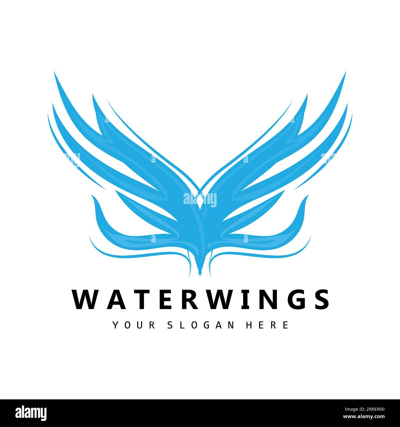 Logo Water Wave, Earth Element Vector, logo Water Wings Design Style, icona del marchio, adesivo Illustrazione Vettoriale