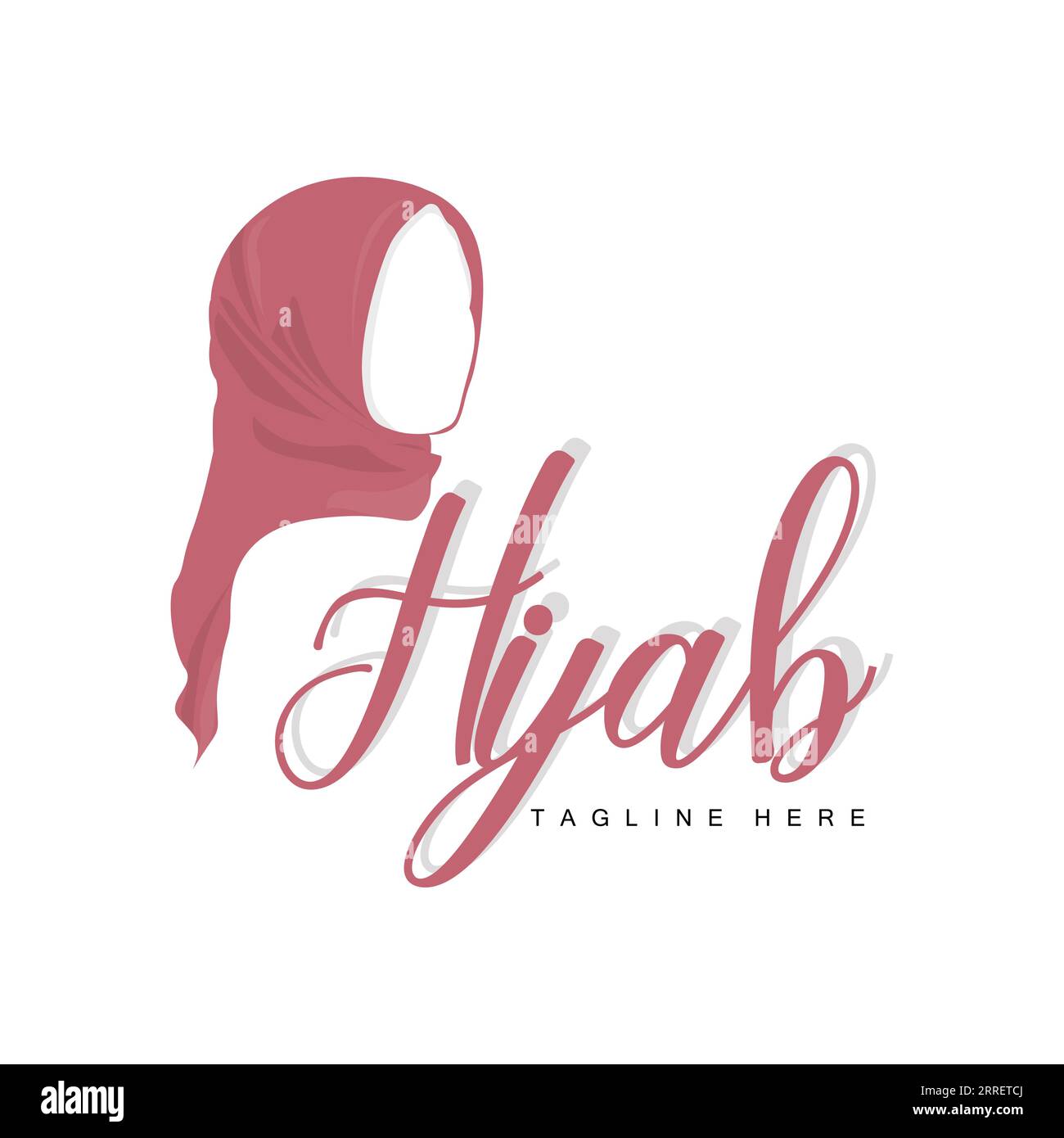 Logo hijab, marchio Vector di prodotti di moda, design boutique Hijab donne musulmane Illustrazione Vettoriale