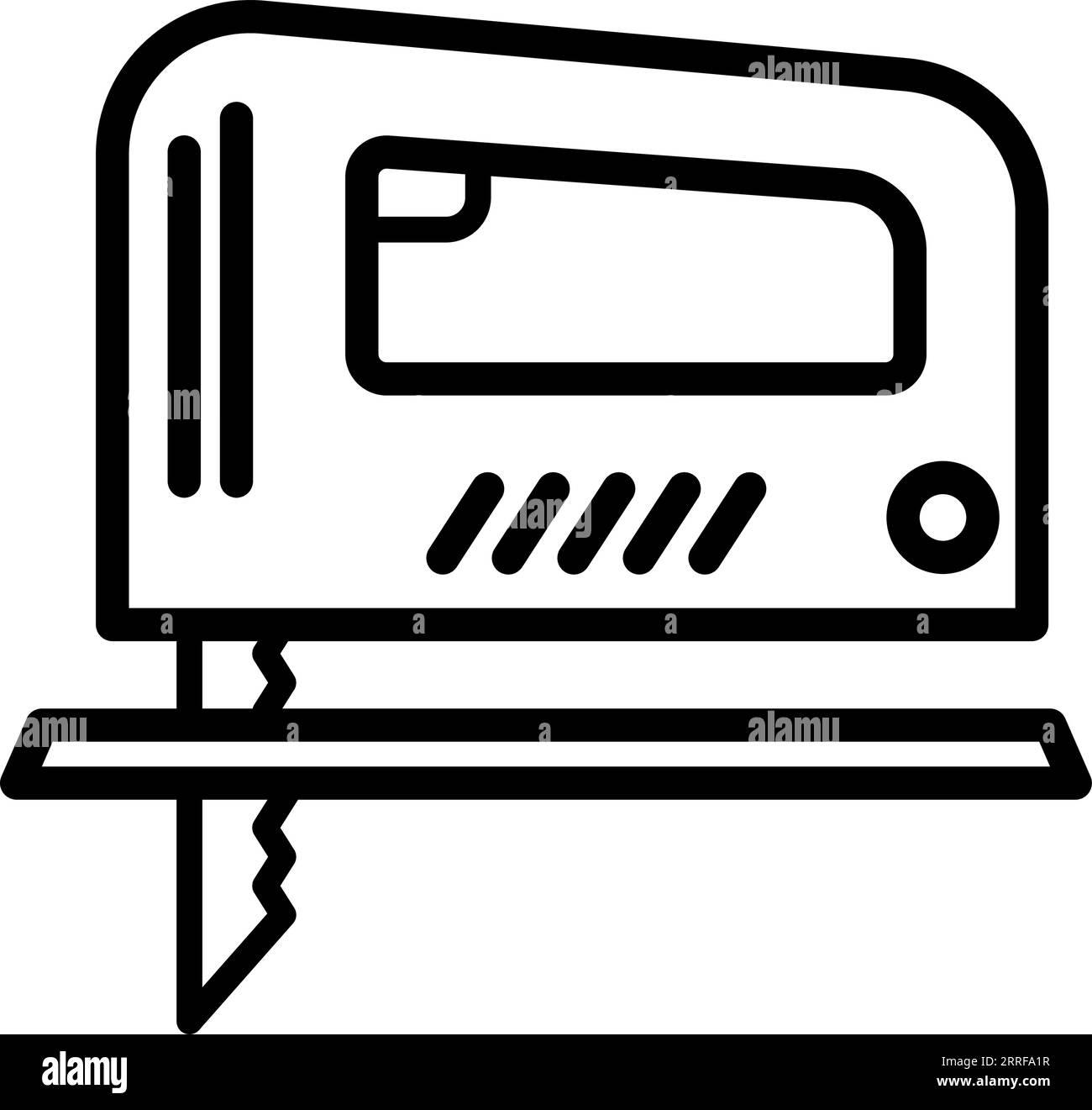 Il tasto di linea ha visto l'icona elettrica come un contorno modificabile per il web design Illustrazione Vettoriale