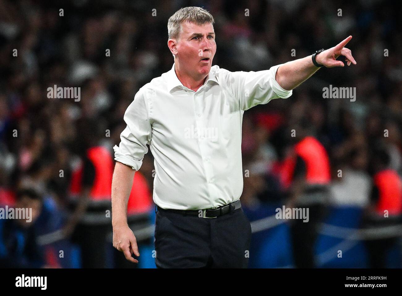 Parigi, Francia. 7 settembre 2023. Stephen Kenny, irlandese, durante la partita di qualificazione a Euro 2024, gruppo B, tra Francia e Irlanda, ha giocato al Parc des Princes Stadium il 7 settembre a Parigi. (Foto di Matthieu Mirville/PRESSINPHOTO) crediti: PRESSINPHOTO SPORTS AGENCY/Alamy Live News Foto Stock