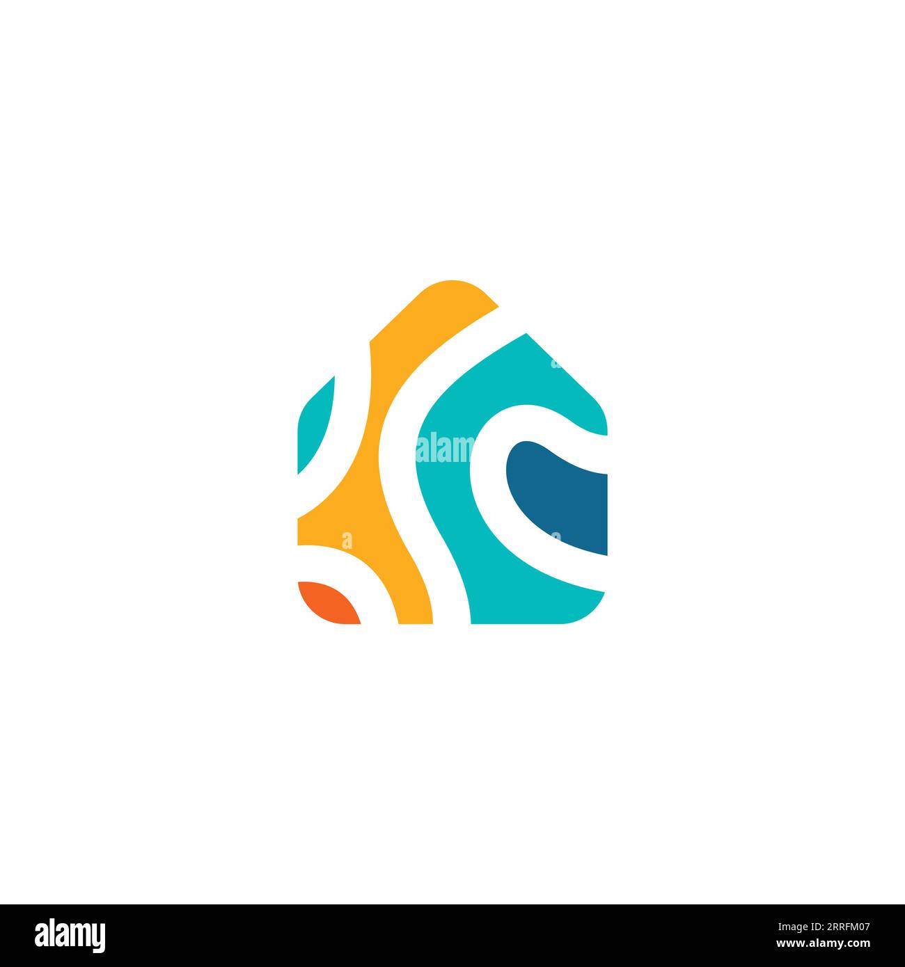 Elemento del logo astratto della pagina iniziale. Design icona immobiliare Illustrazione Vettoriale