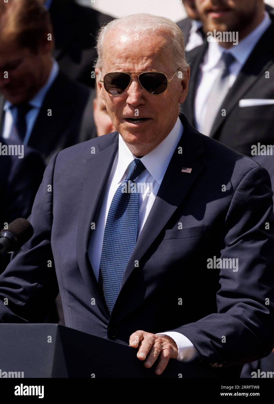 220426 -- WASHINGTON, D.C., 26 aprile 2022 -- il presidente degli Stati Uniti Joe Biden partecipa ad un evento alla Casa Bianca di Washington, D.C., 25 aprile 2022. Joe Biden ha l'intenzione di nominare Bridget Brink come ambasciatore degli Stati Uniti in Ucraina, ha detto una dichiarazione rilasciata dalla Casa Bianca lunedì. Foto di /Xinhua U.S.-UCRAINA-AMBASSADOR NOMINATION TingxShen PUBLICATIONxNOTxINxCHN Foto Stock