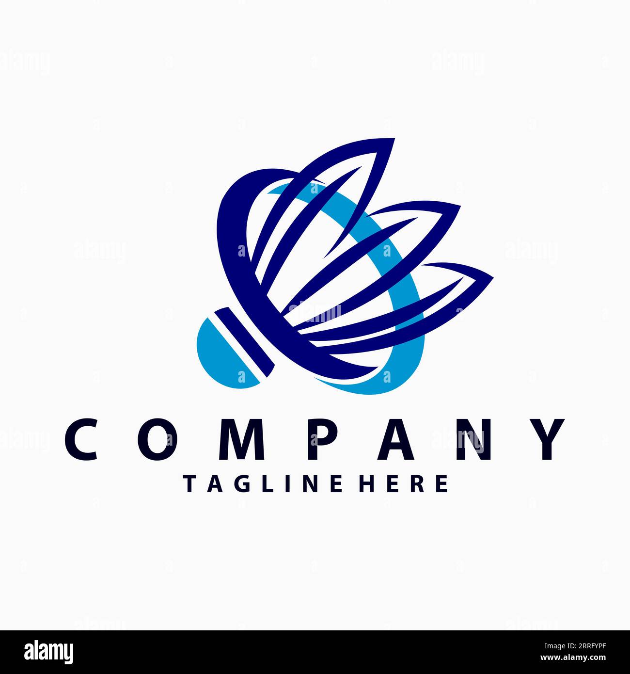 logo badminton con design vettoriale Illustrazione Vettoriale