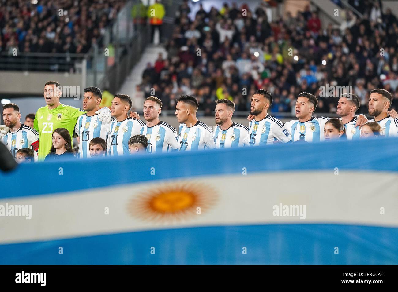 Buenos Aires, Argentina. 7 settembre 2023. La nazionale argentina durante il turno di qualificazione della Coppa del mondo FIFA 2024 tra Argentina ed Ecuador ha giocato al Monumental Stadium il 7 settembre a Buenos Aires. (Foto di Santiago Joel Abdala/PRESSINPHOTO) crediti: PRESSINPHOTO SPORTS AGENCY/Alamy Live News Foto Stock