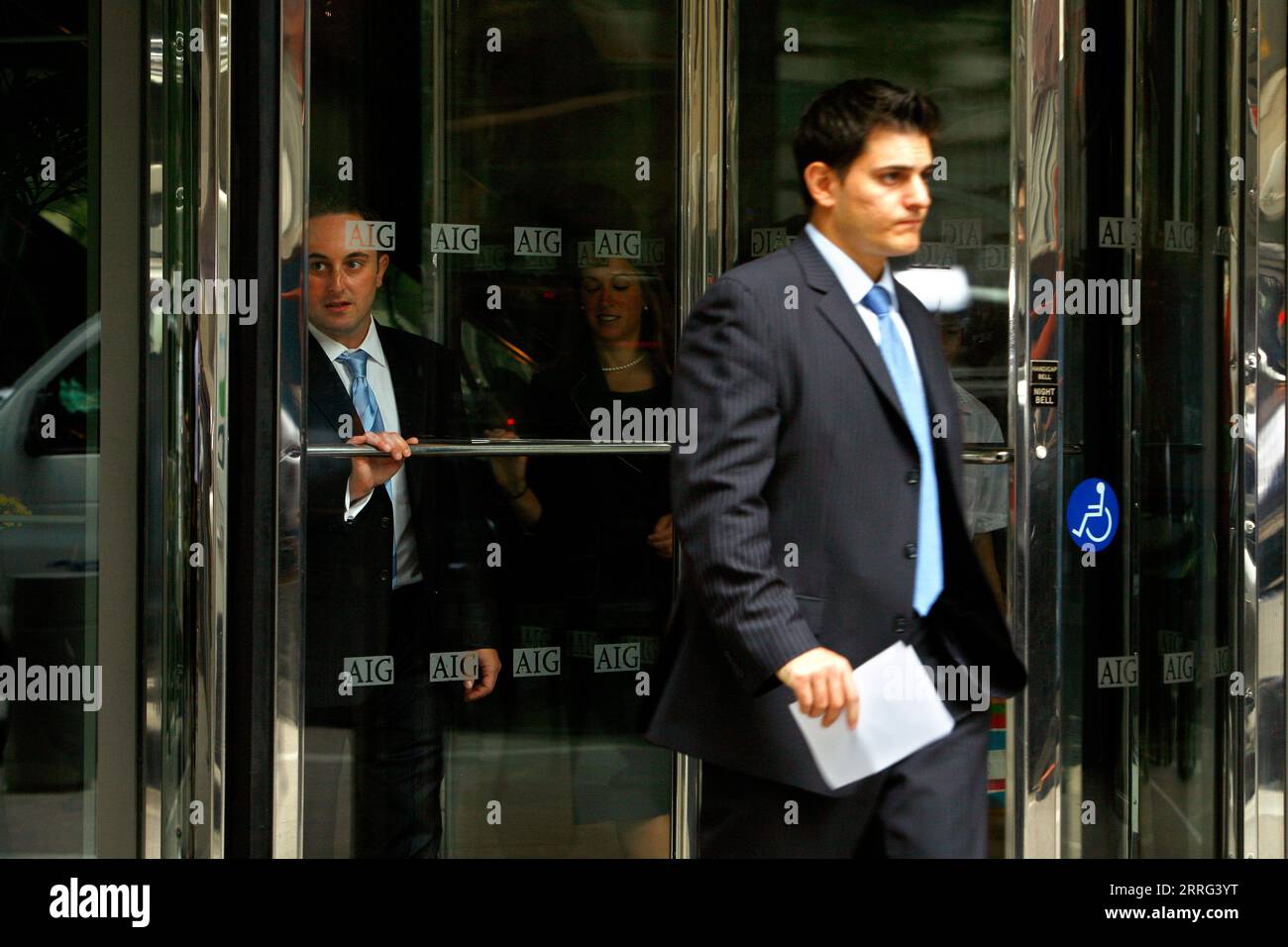 Manhattan, New York, USA, 20080916: Guai a Wall Street.Floor specialisti della NYSE New York Stock Exchange reagendo all'annuncio che il tasso di interesse remanis immutato. Foto: Orjan F. Ellingvag/ Dagens Naringsliv Foto Stock