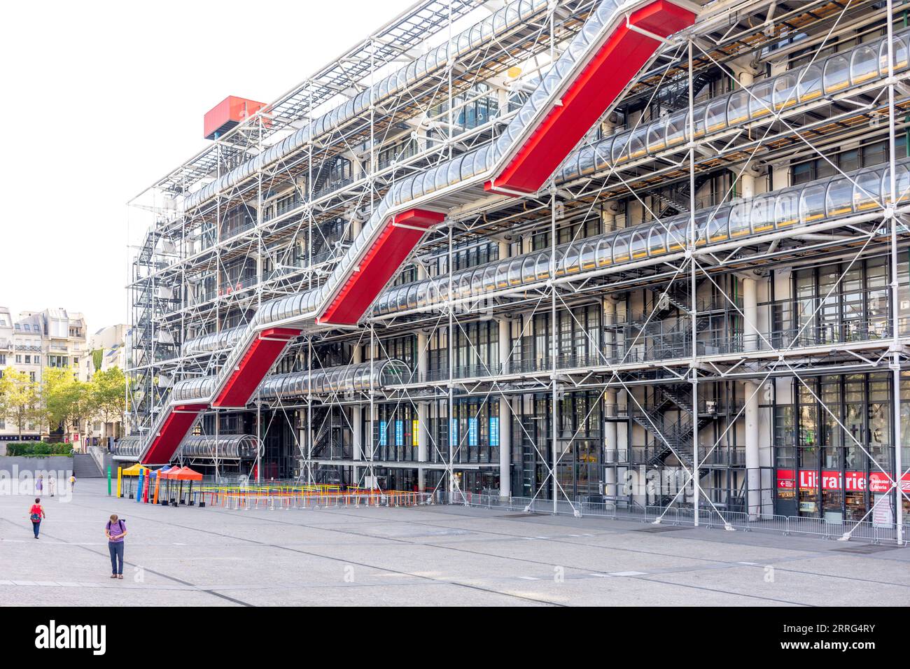 Il Centre Pompidou Museum, Place Georges Pompidou, Beaubourg, Parigi, Île-de-France, Francia Foto Stock
