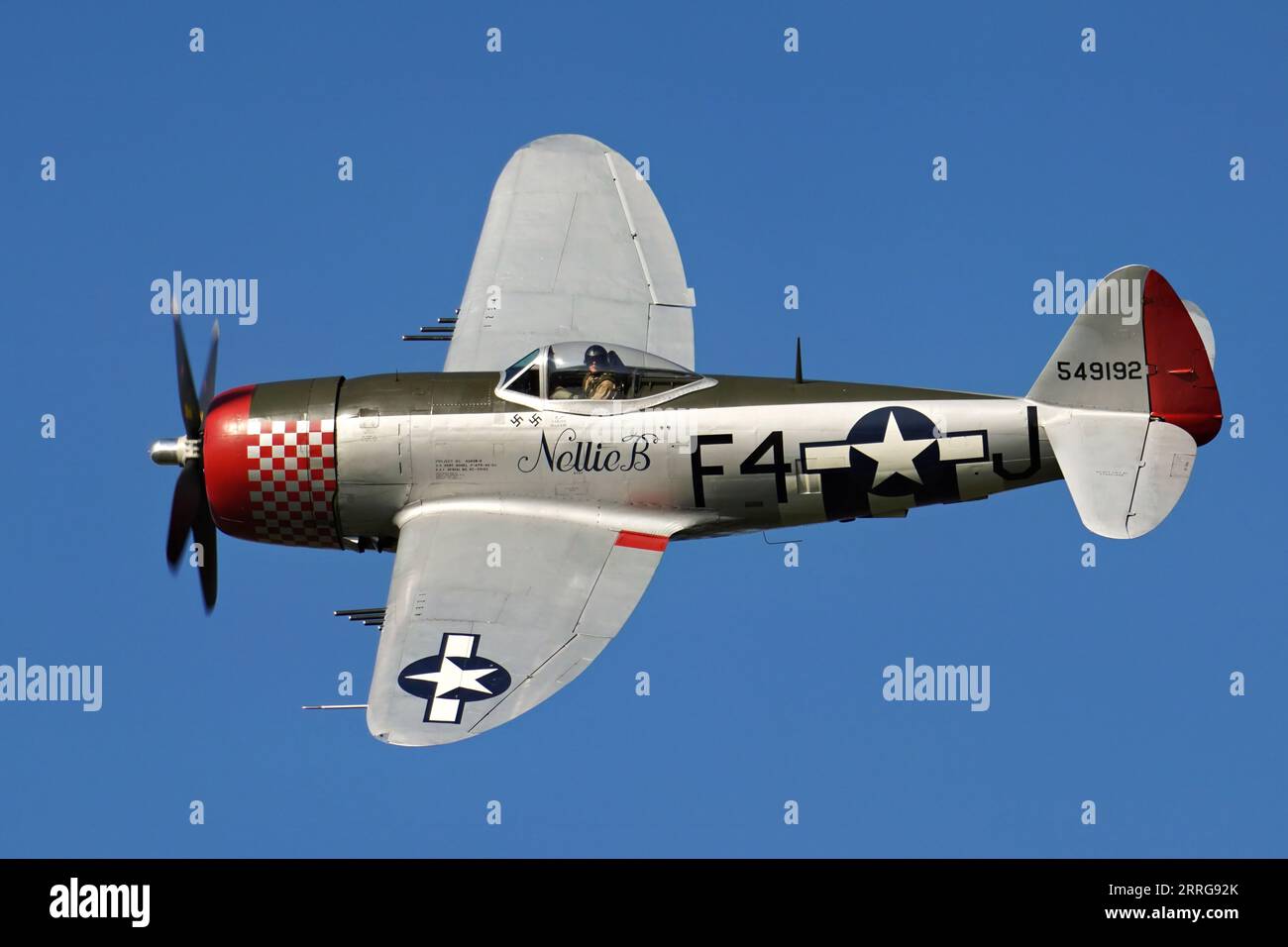 Republic P-47D Thunderbolt 45-49192 Nellie B espone al Cosby Victory Show 2023 Foto Stock