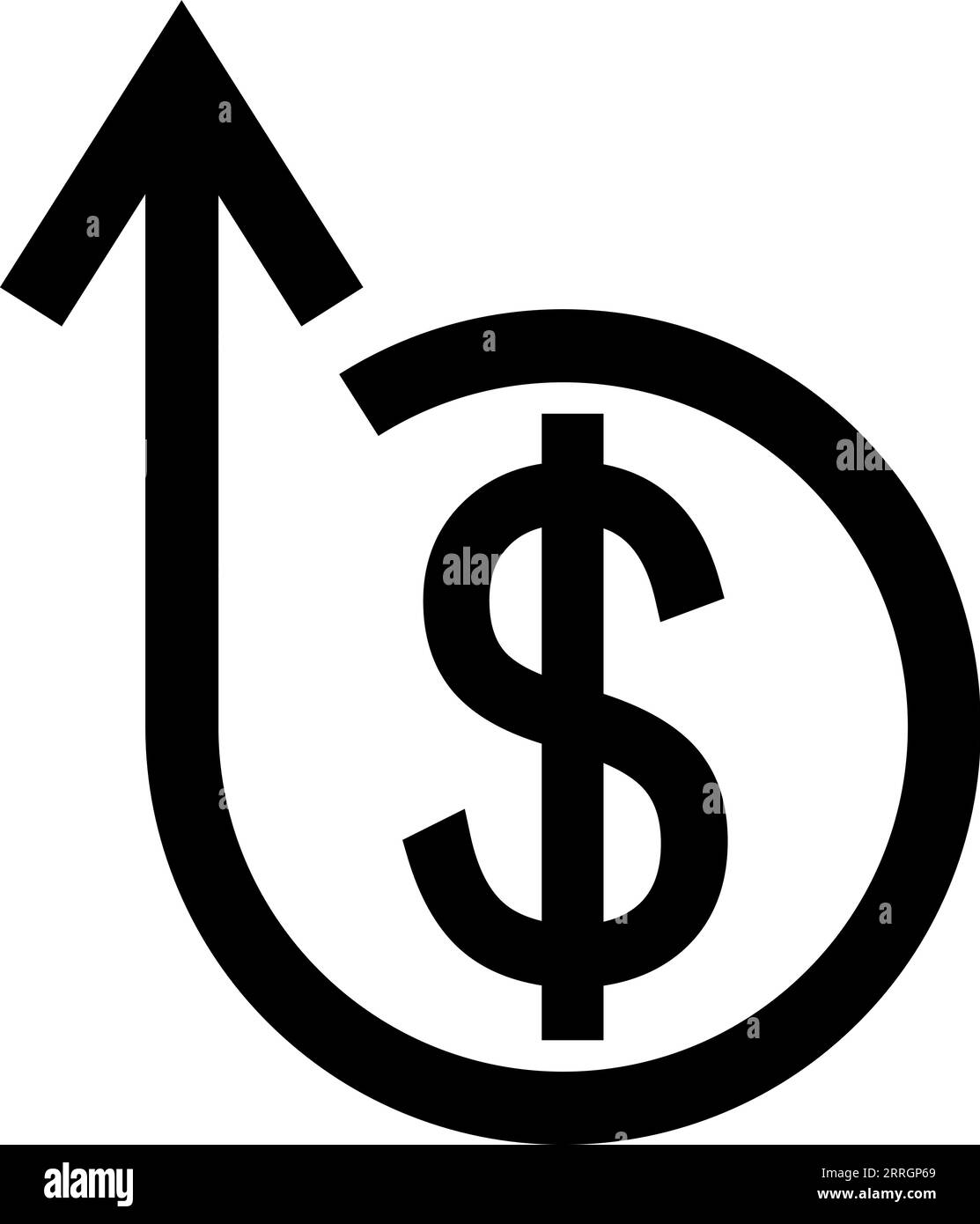 Lo sviluppo di Icon Crisis fiorì, il simbolo del dollaro freccia in alto in basso, il business Illustrazione Vettoriale