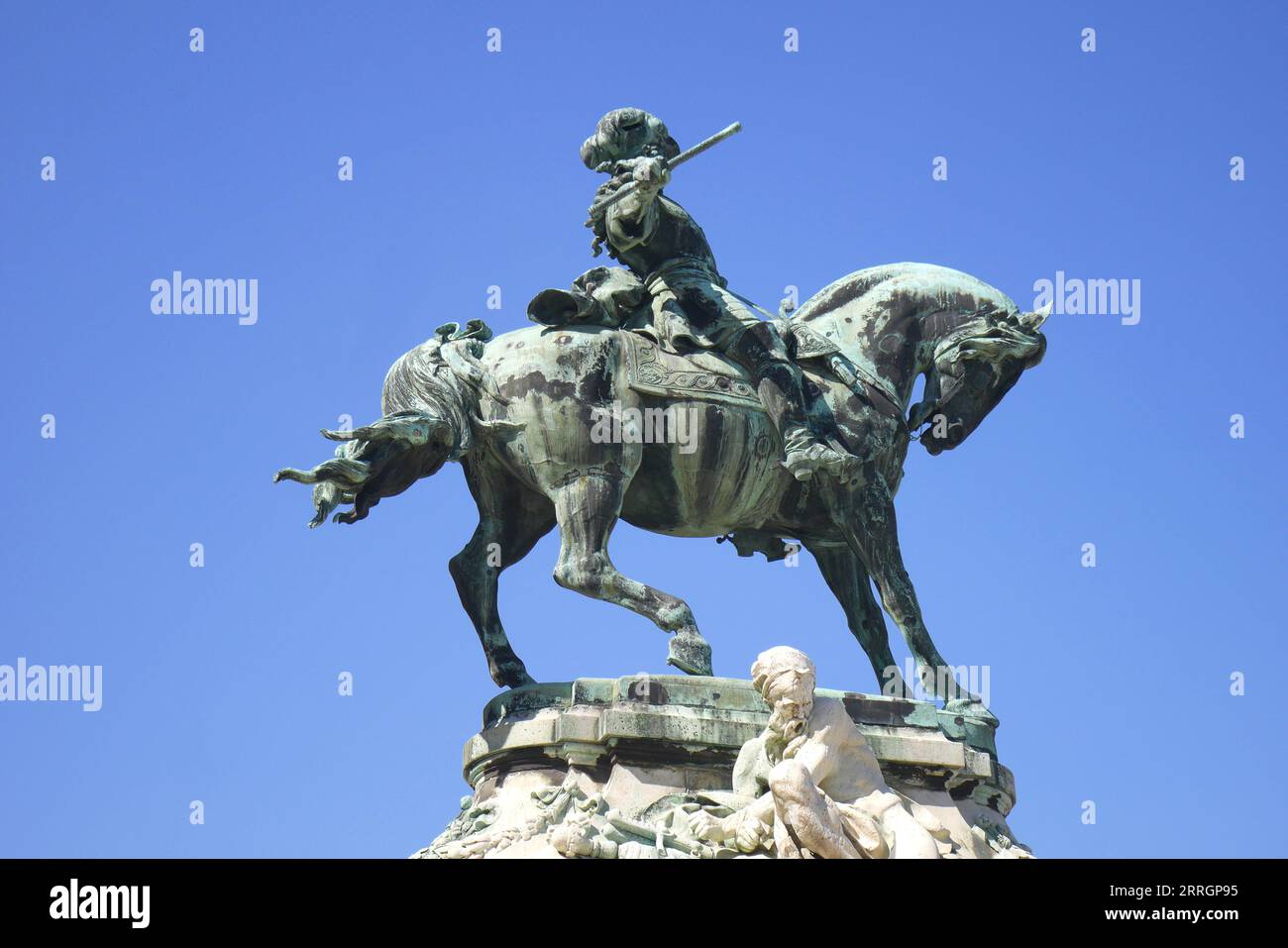 Statua equestre del principe Eugenio di Savoia, fuori dal Palazzo reale, Budapest, Ungheria Foto Stock