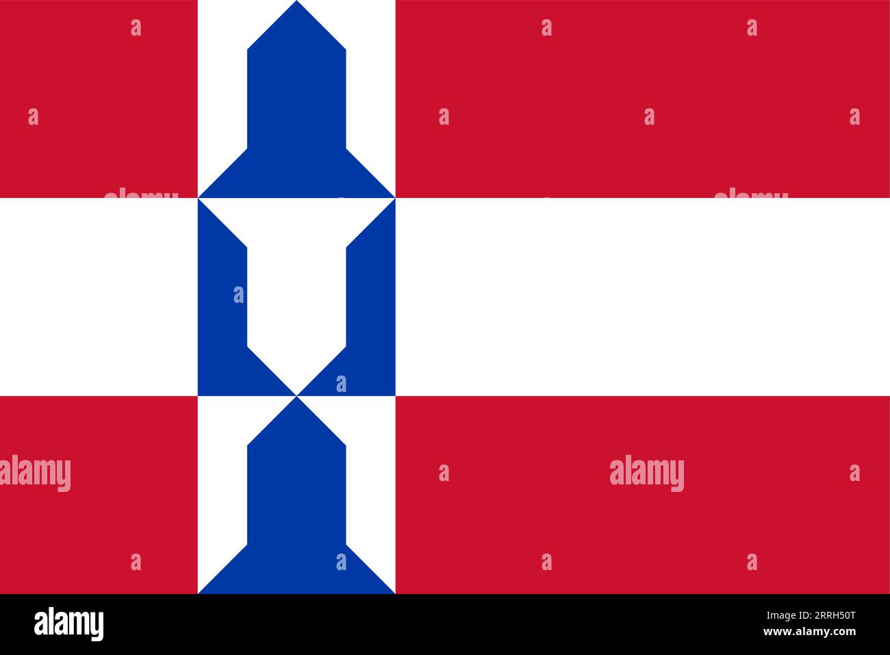 Bandiera del comune di Houten (provincia di Utrecht, Regno dei Paesi Bassi, Olanda) Illustrazione Vettoriale