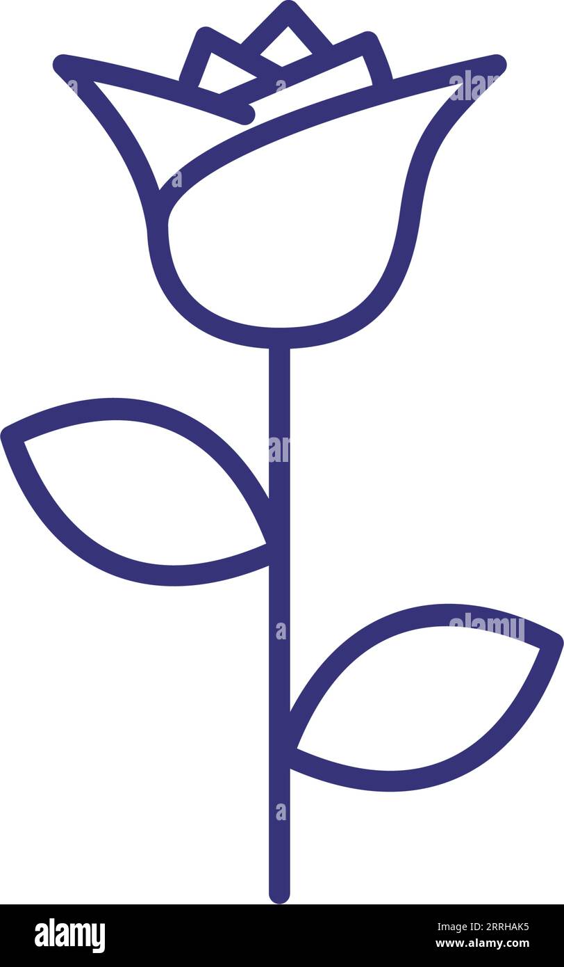 Icona della linea campana-fiore Illustrazione Vettoriale