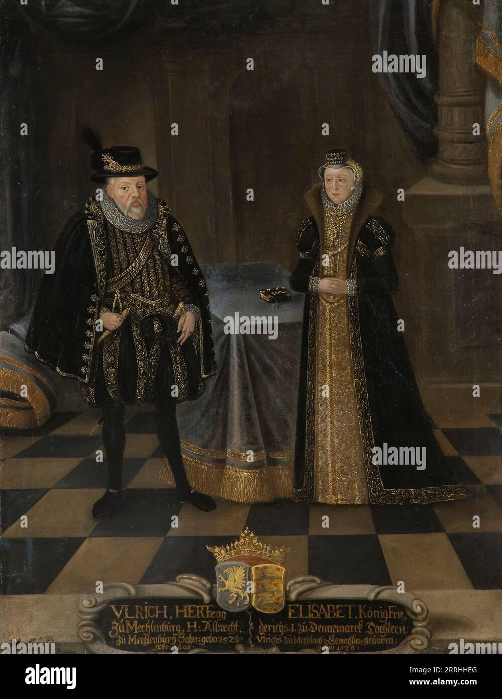 Ulrico III, 1527-1603, Duca di Meclemburgo-Schwerin Elisabetta, 1524-1586, Principessa di Danimarca, data sconosciuta. Foto Stock