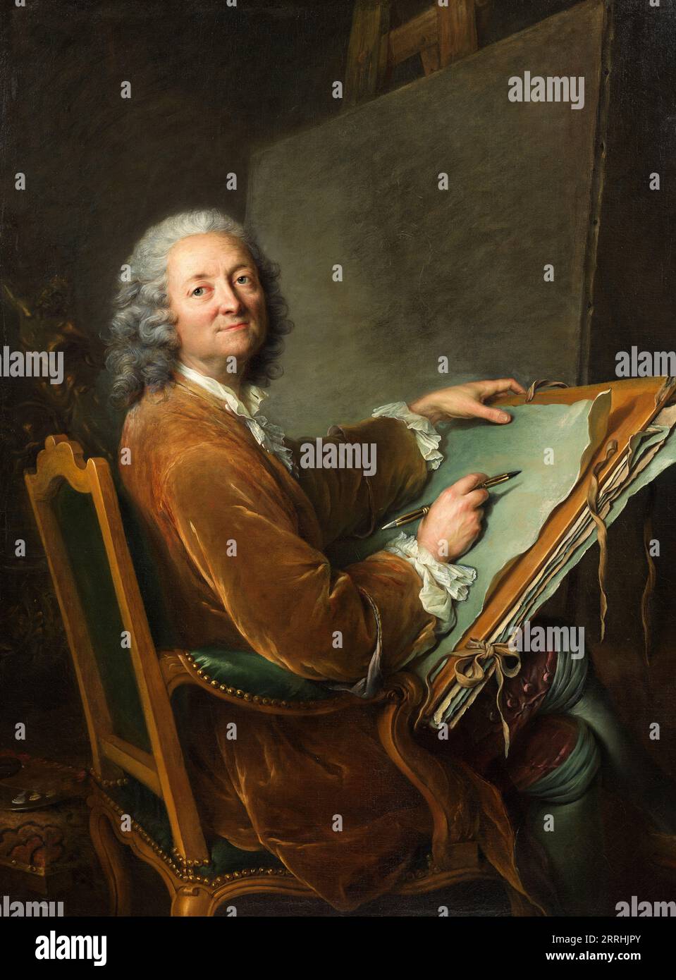 Ritratto del padre dell'artista Hubert Drouais (1699-1767), XVIII secolo, Foto Stock