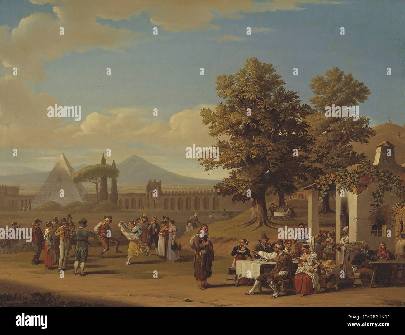 Festival Italiano del raccolto a Monte Testaccio vicino Roma, 1825. Foto Stock