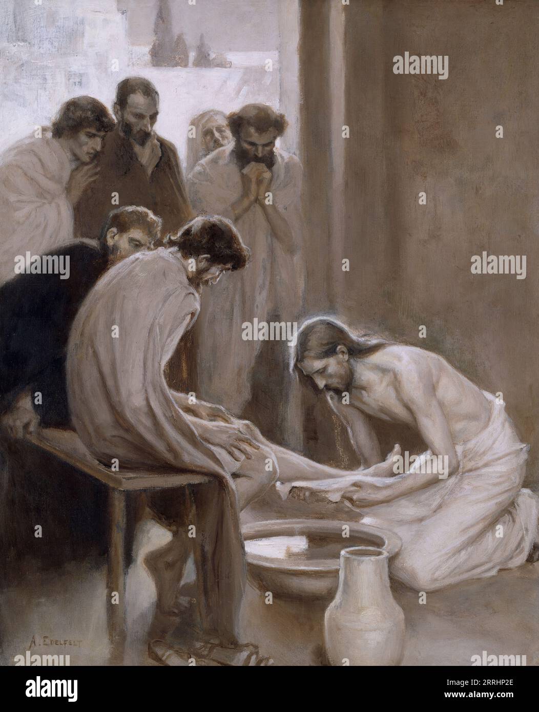Gesù che lava i piedi dei suoi discepoli, 1898. Foto Stock