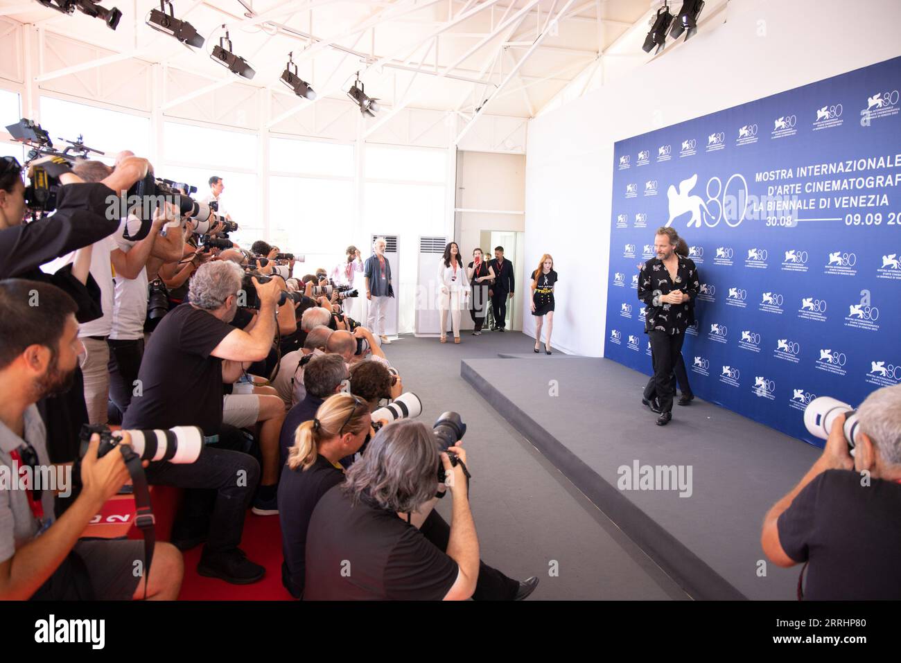 Lido di Venezia, Italia. 8 settembre 2023. Michel Franco partecipa a una photocall per il film "memoria" alla 80° Mostra Internazionale d'Arte cinematografica di Venezia l'8 settembre 2023. © foto: Cinzia Camela. Credito: Live Media Publishing Group/Alamy Live News Foto Stock