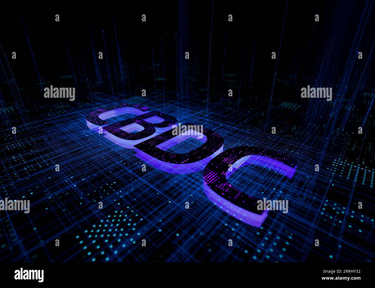Finanza digitale Banca centrale valuta digitale intech Foto Stock