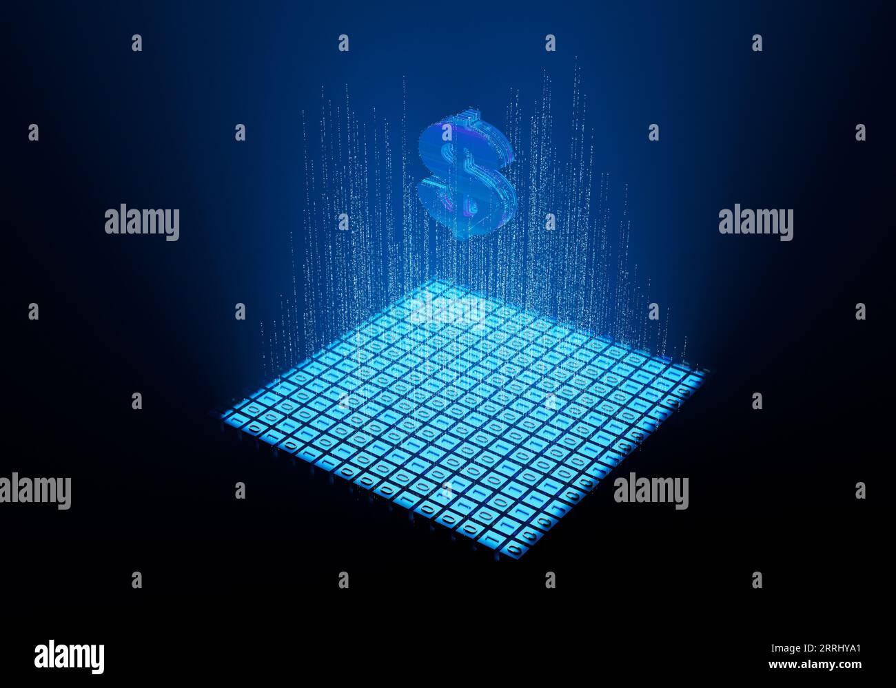 data tech simbolo di valuta tecnologia finanza simbolo del dollaro Foto Stock