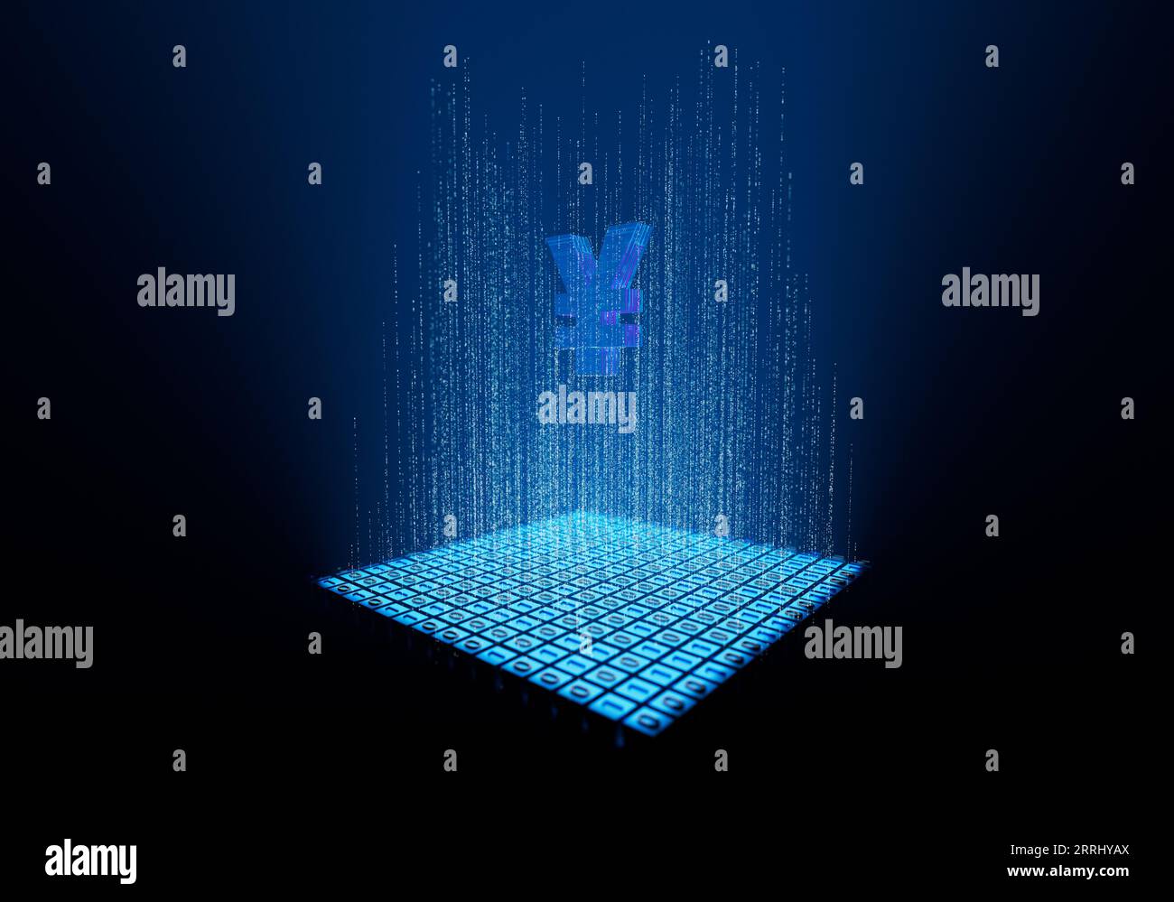 data simbolo di valuta hi-tech tech simbolo renminbi della finanza tecnologica Foto Stock