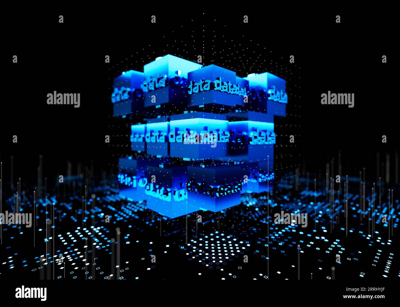Trasmissione di dati con tecnologia digitale e memorizzazione intelligente delle informazioni con tecnologia Foto Stock