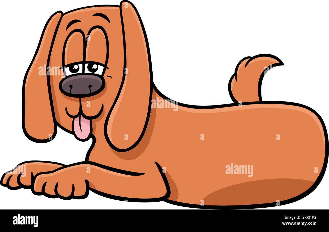 Illustrazione a cartoni animati di un simpatico cane marrone o di un  animale comico cucciolo sdraiato e riposato Immagine e Vettoriale - Alamy