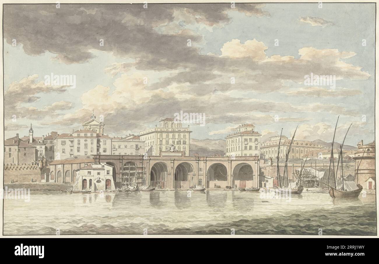 Porto di Civitavecchia, 1779. Foto Stock