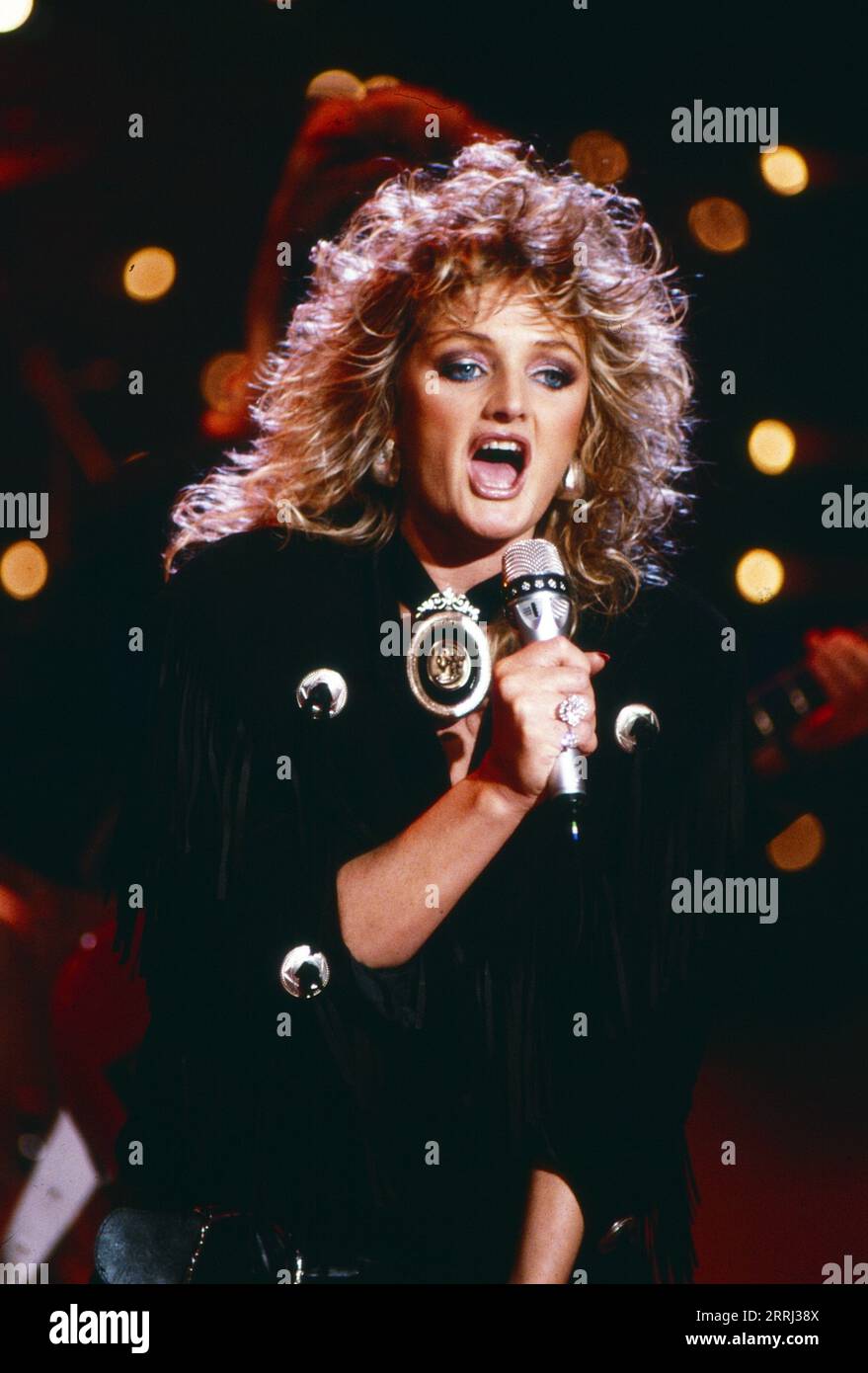Bonnie Tyler, britische Rock- und Popsängerin, Deutschland um 1987. Foto Stock