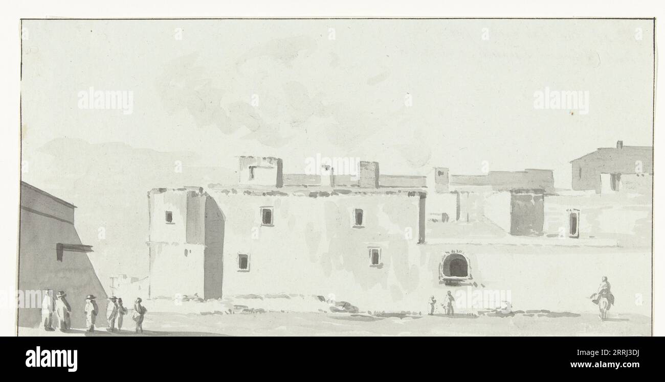 Veduta dell'antico palazzo del Conte di Egmont-Pignatelli a Cerignola, 1778. Tratto dall'album "Voyage to Italy, Sicily and Malta". Foto Stock