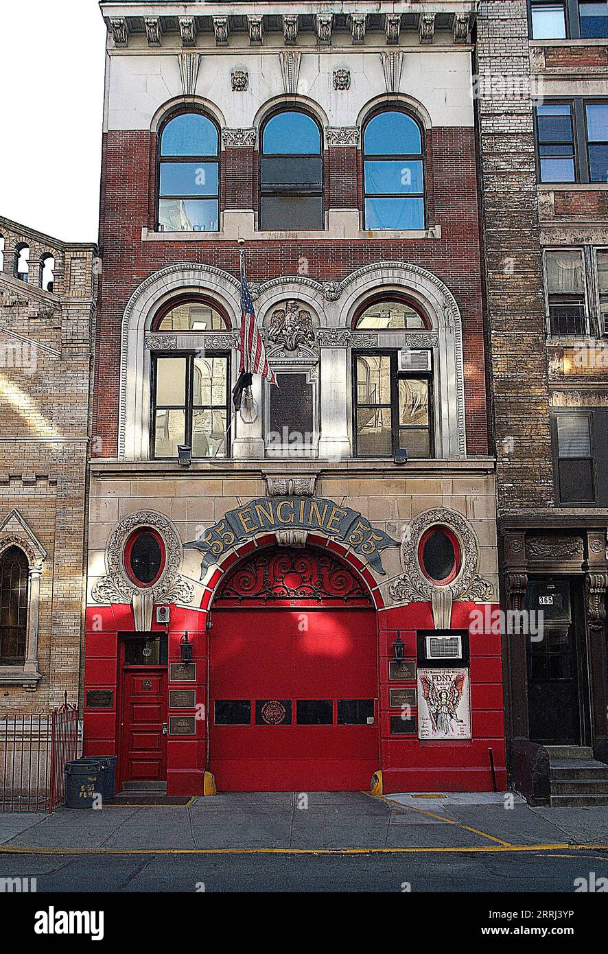 Facciata del motore FDNY 55 nel 2008. 363 Broome St, New York Foto Stock