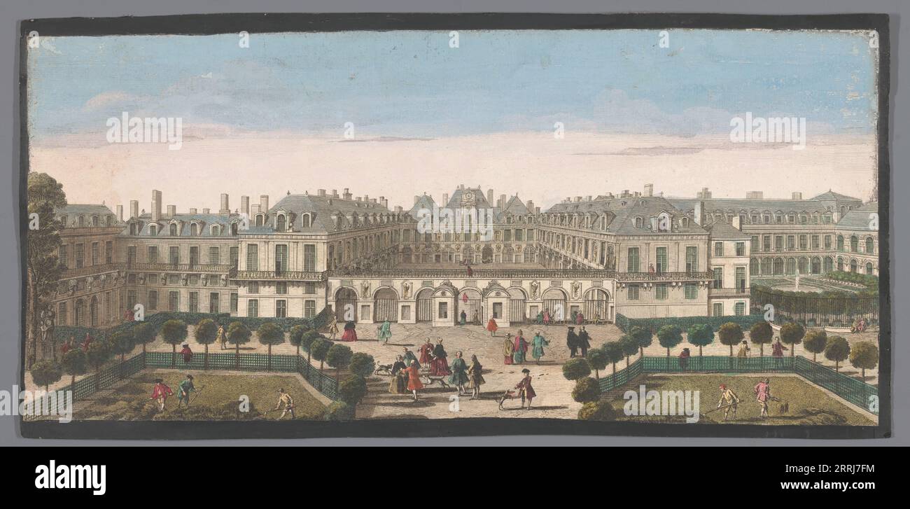 Vista del Palais Royal di Parigi, 1700-1799. Foto Stock