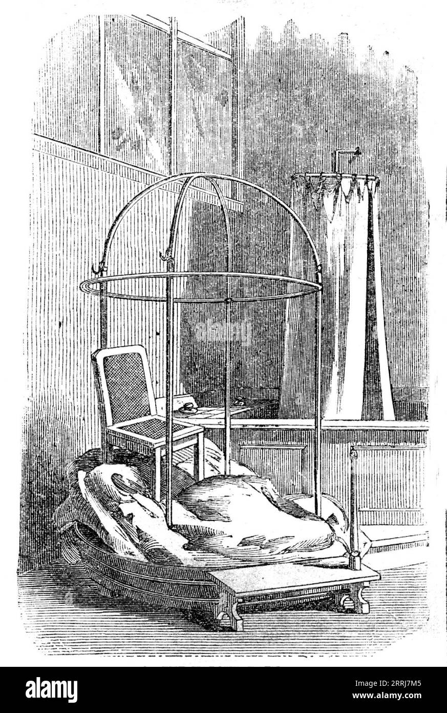 I bagni Metropolitian - The Vapour Bath, 1858. "L'eleganza di uno spogliatoio ben arredato è stata importata in ogni bagno, che risplende con specchi, marmo e mogano. Molti degli apparecchi sono estremamente ingegnosi... se fate un bagno caldo, potete conservarne il calore without...being scalded...because ogni bagno viene alimentato da una cisterna dove acqua calda e fredda vengono adeguatamente miscelate e mantenute a una temperatura costante. Gli asciugamani sono tenuti in piccoli armadietti riscaldati da tubi di aria calda...il bagno di vapore - lo descriviamo per il beneficio dei non iniziati - è una p Foto Stock