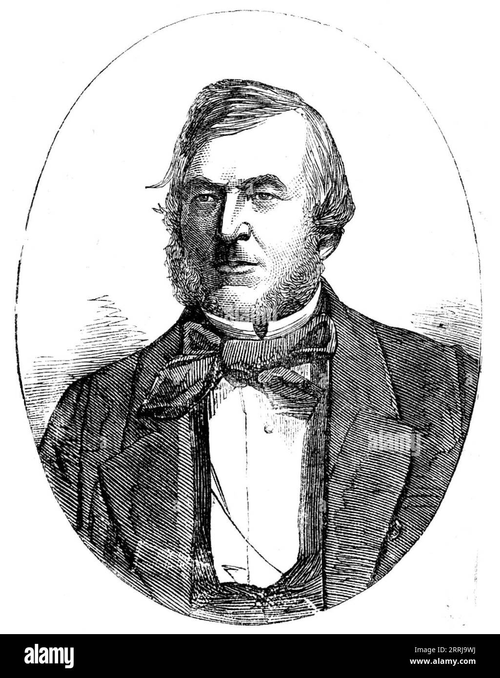 Il signor John Thomas Norris, M.P. per Abingdon, da una fotografia di John Watkins, 1858. "...membro del Parlamento per Abingdon, e ben noto a Londra come uno dei membri più attivi del Consiglio comune, fu uno dei nuovi membri tornati a St. Stephen e' alle ultime elezioni generali. È uno dei commissari della Luogotenenza per Londra, e direttore della Eastern Counties Railway, e ha o ha avuto una grande quota nel Railway Times. È un produttore di carta nell'Oxfordshire e nel Berkshire. È il figlio più giovane del defunto signor Edmund Norris, di Sutton Courtney, di Sally Maria, unico daug Foto Stock