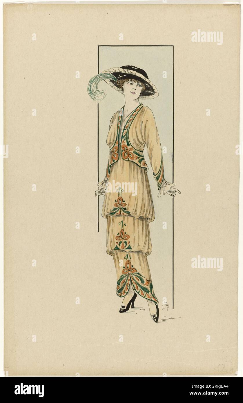 Donna in abito marrone, 1913-1914. Foto Stock