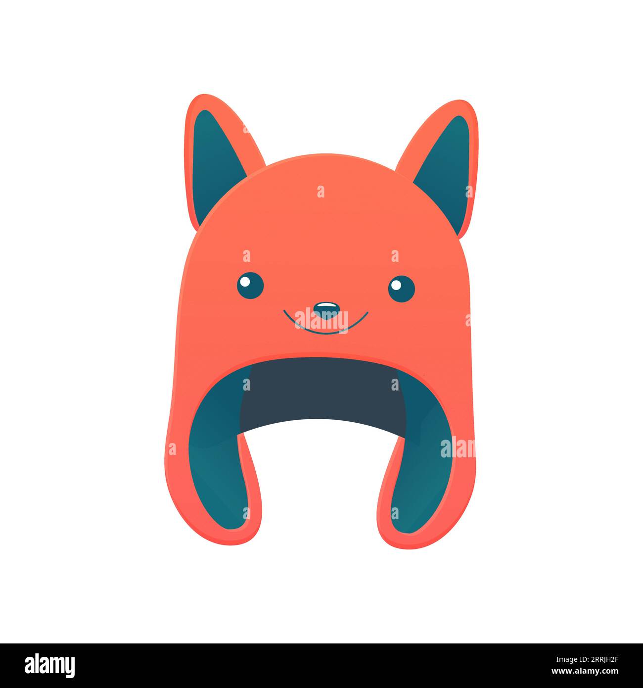 cappello invernale con risvolto a forma di volpe, bambini Accessori e abbigliamento Illustrazione Vettoriale