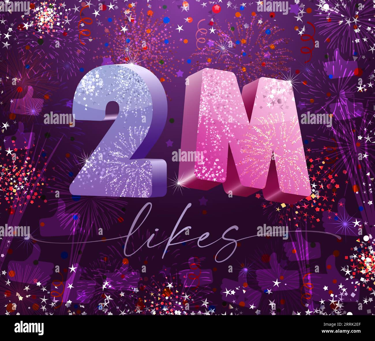 A 2M piace festeggiare. Sfondo natalizio brillante. Grazie 2 banner Internet di 000 000 follower. 2 M festeggiamenti. Poster Web. Grazie per il 2000000 Illustrazione Vettoriale