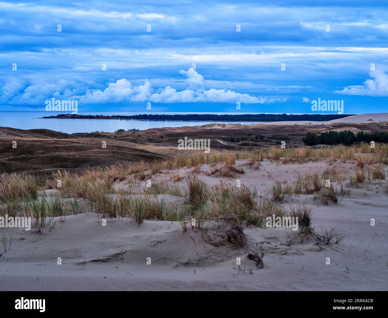 Alba sulla grande Duna a Nida sulla sputa curoniana, Lituania, Foto Stock