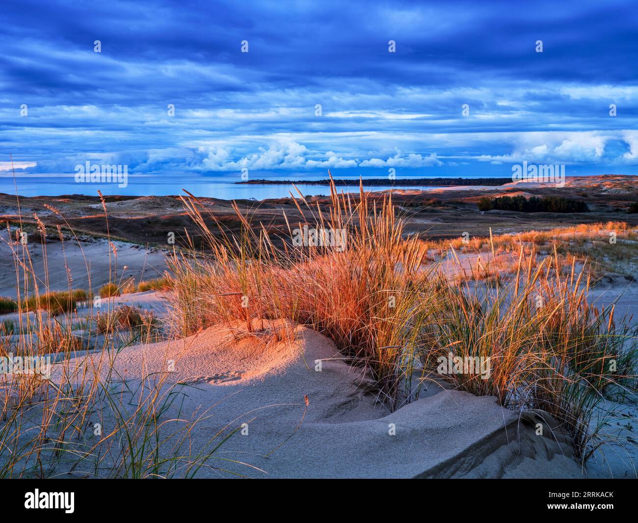 Alba sulla grande Duna a Nida sulla sputa curoniana, Lituania, Foto Stock