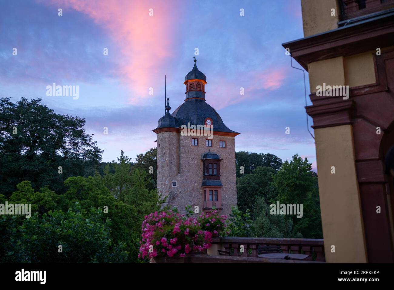 Reisen, Deutschland, Assia, Oestrich-Winkel, Schloss Vollrads, 2 settembre. Der Wohnturm des Schloss Vollrads in Oestrich-Winkel ist ein markantes M. Foto Stock