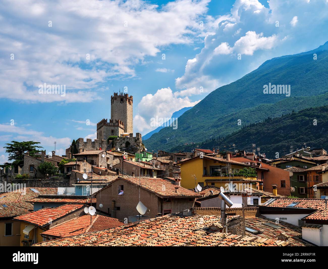 Malcesine, sulla sponda orientale del Lago di Garda. Foto Stock