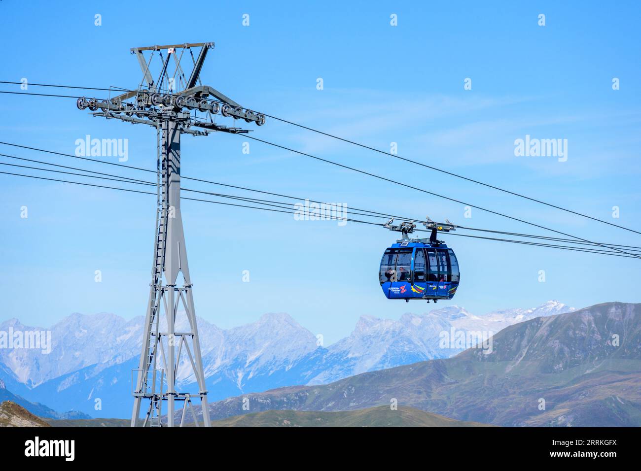 Austria, Tirolo, Zillertal, Hintertuxer Gletscherbahn. Foto Stock