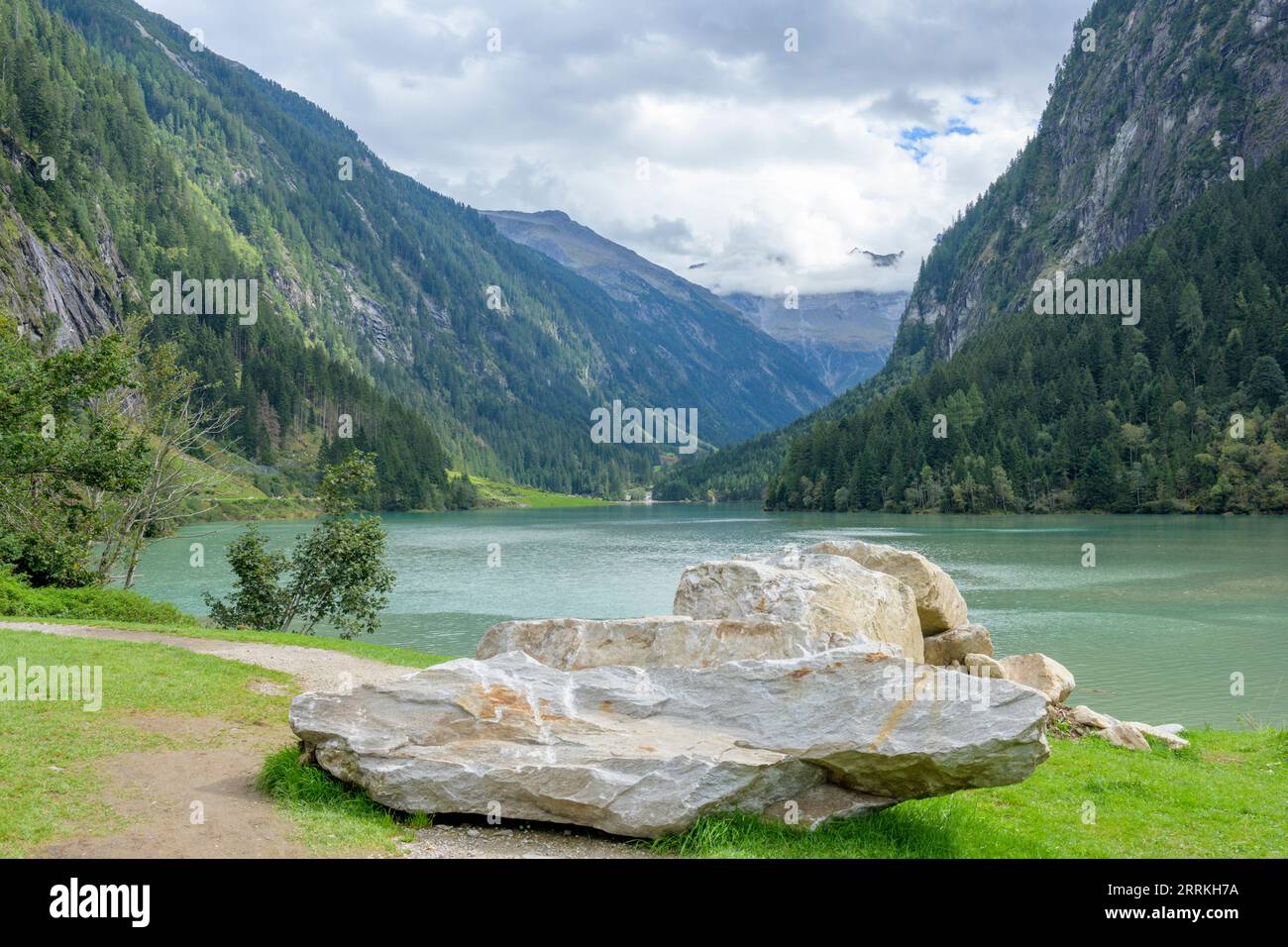 Austria, Tirolo, Zillertal, il bacino di Stillupp. Foto Stock