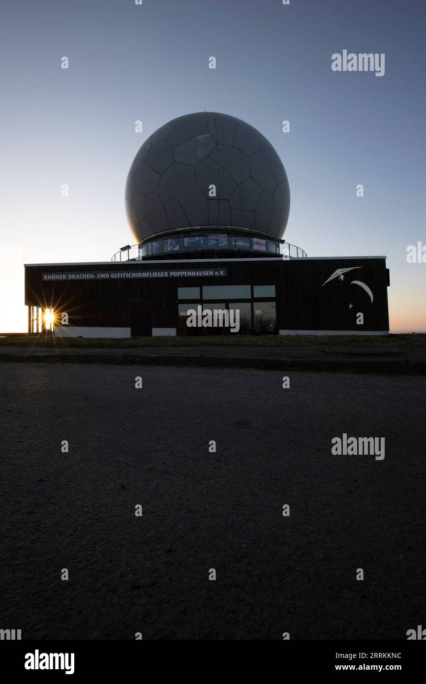 RADOM Flug GmbH Wasserkuppe / Rhön al tramonto Foto Stock