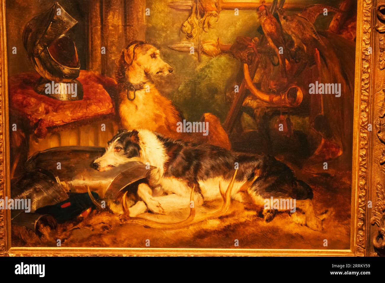 Dipinto intitolato "Una scena ad Abbotsford" di Edwin Landseer datato 1827 Foto Stock