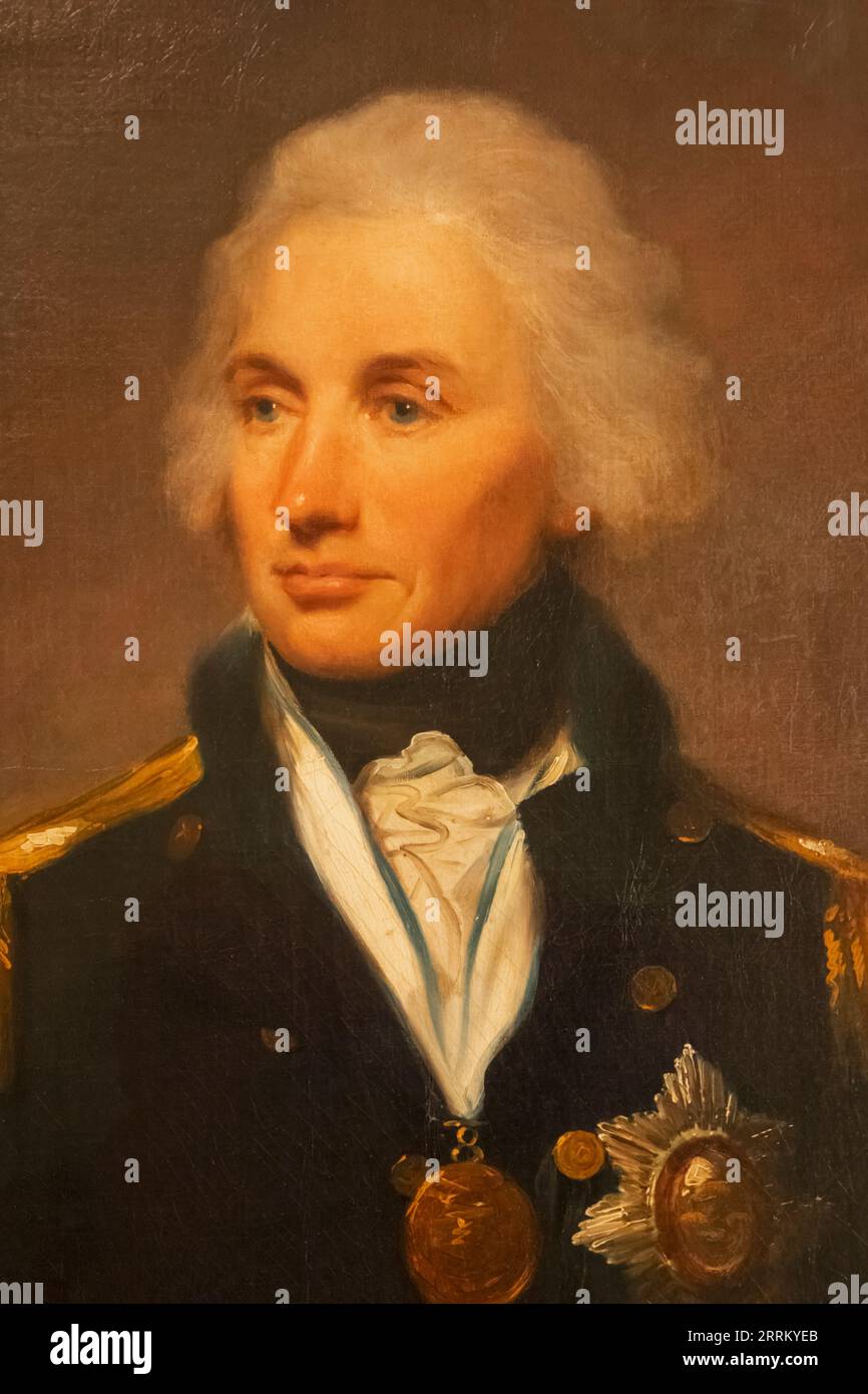 Inghilterra, Londra, Greenwich, The Queen's House, Ritratto del viceammiraglio Horatio Nelson di Lemuel Francis Abbott datato 1798 Foto Stock
