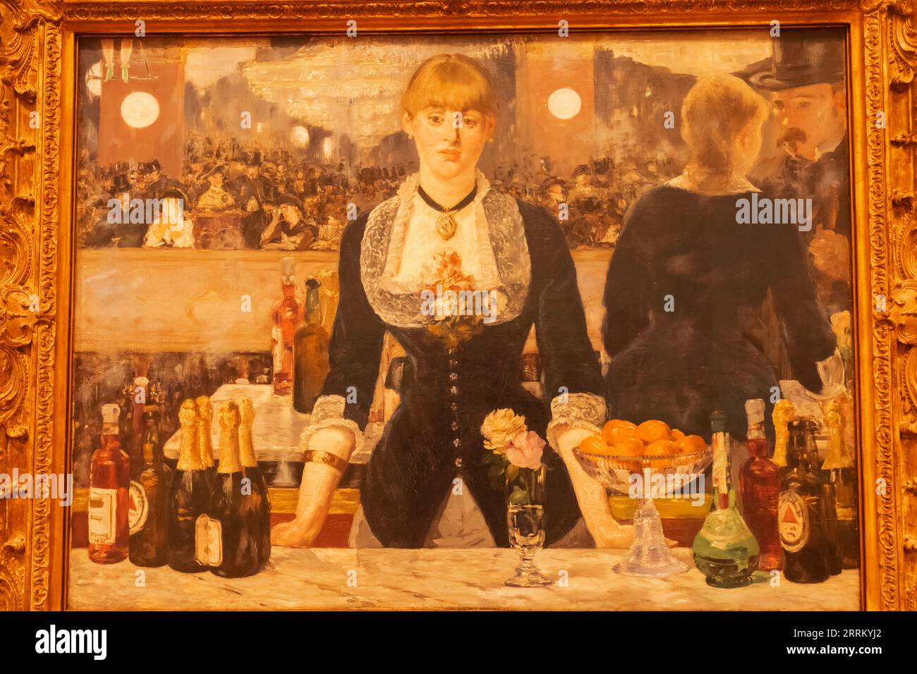 Inghilterra, Londra, The Strand, Courtauld Gallery, Pittura intitolata 'A Bar at the Folies-Bergere' di Edouard Manet datata 1882 Foto Stock