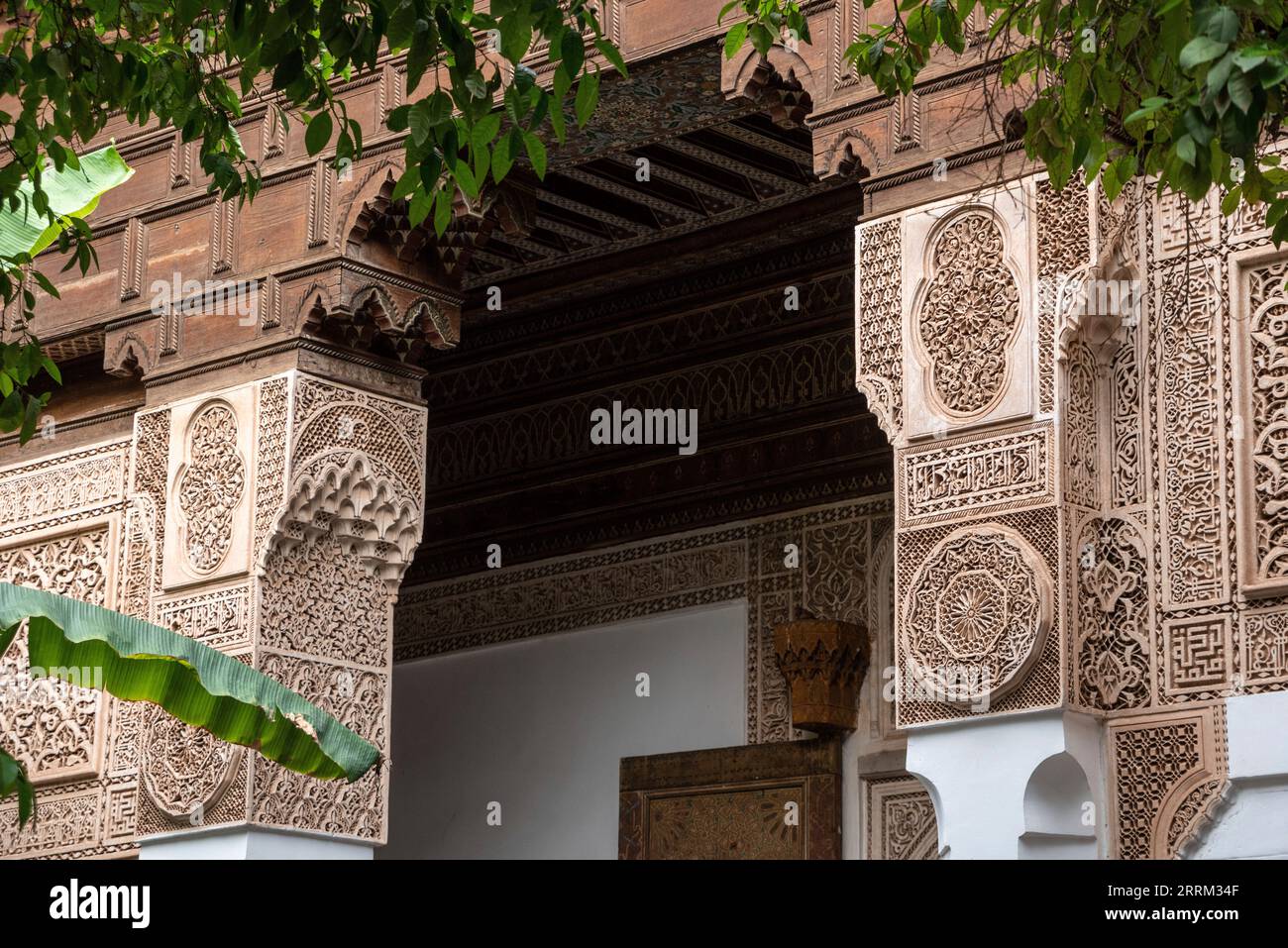 Marrakech, Marocco, antico palazzo orientale di Bahia nella medina di Marrakech, Marocco Foto Stock