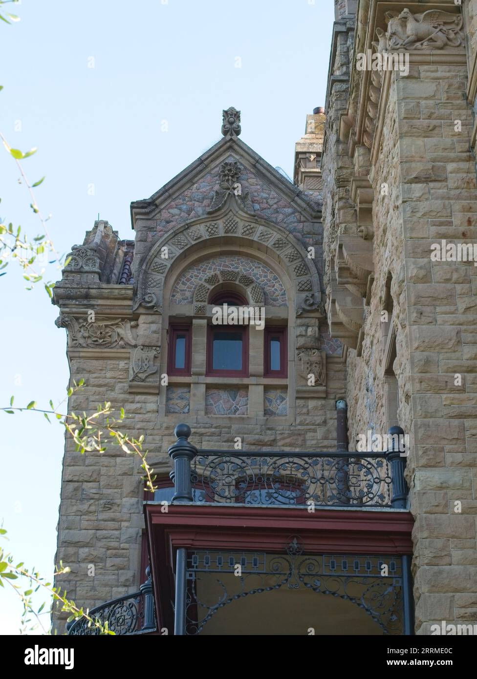 Verticale: Dettaglio del Palazzo Vescovile, Galveston Island, Texas. Foto Stock